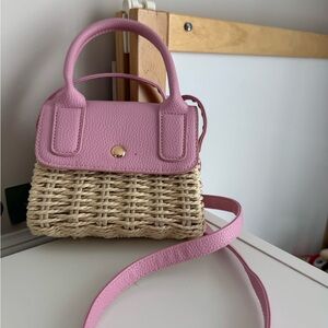 Mini Pink Woven Handbag